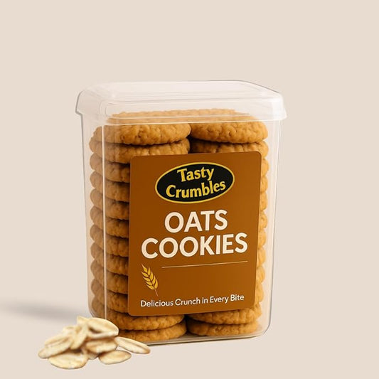 Tasty Crumbles Oats Cookies- Eggless Cookies, Healthy snack, 200gm