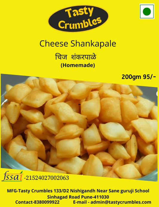 Tasty Crumbles Homemade Cheese Shankapale, Traditional Indian Snack, 200g