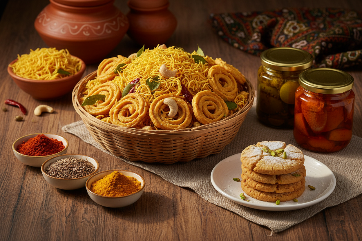 namkeens spices cookies pickles